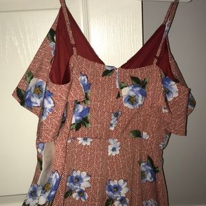 Red flower romper